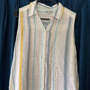 Lucky Brand Button Up Sleeveless Top